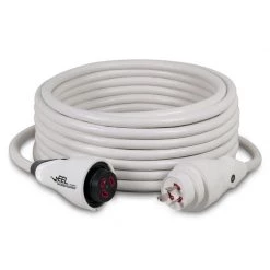 MARINCO Electrical Cord Sets 50' EEL ShorePower Cordset, 30A 125V, White