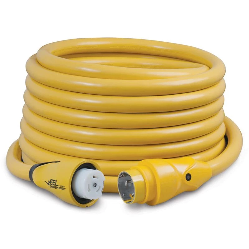 MARINCO Electrical Cord Sets 50' EEL 4 Conductor ShorePower Cordset, 50A 125/250V, Yellow 1 MARINCO Electrical Cord Sets 50' EEL 4 Conductor ShorePower Cordset, 50A 125/250V, Yellow