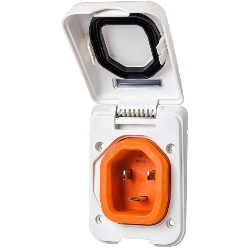 SMARTPLUG Electrical Cord Sets 50' Dual Configuration Cordset & White Nonmetallic Inlet, 30A, Orange 2 SMARTPLUG Electrical Cord Sets 50' Dual Configuration Cordset & White Nonmetallic Inlet, 30A, Orange - Image 2