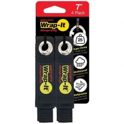 WRAP-IT STORAGE Cord Holders & Covers 7" Heavy-Duty Storage Straps, 4-Pack