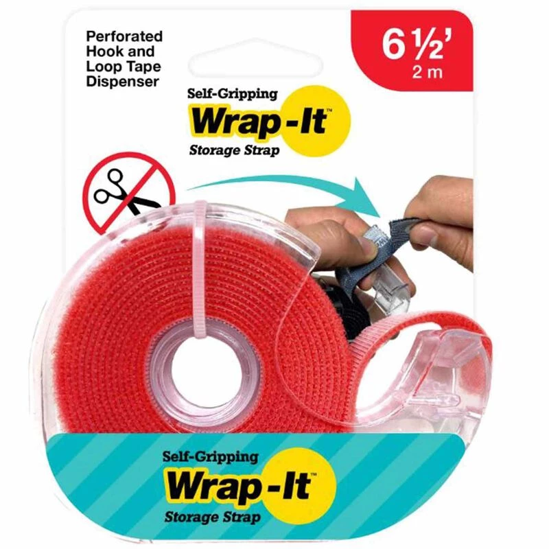 WRAP-IT STORAGE Cord Holders & Covers Self-Gripping Hook And Loop Roll, Red 1 WRAP-IT STORAGE Cord Holders & Covers Self-Gripping Hook And Loop Roll, Red