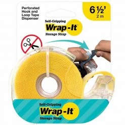 WRAP-IT STORAGE Cord Holders & Covers Self-Gripping Hook And Loop Roll, Yellow