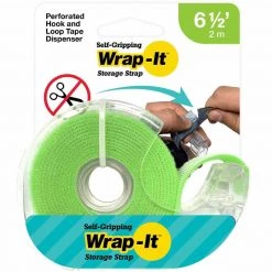 WRAP-IT STORAGE Cord Holders & Covers Self-Gripping Hook And Loop Roll, Green