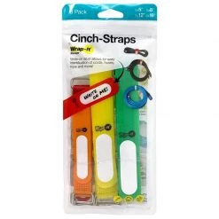WRAP-IT STORAGE Cord Holders & Covers Assorted Cinch Straps, 8-Pack