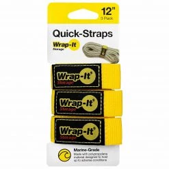 WRAP-IT STORAGE Cord Holders & Covers 12" Quick-Strap Cord Organizer, 3-Pack