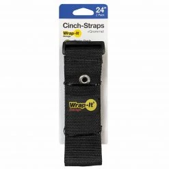 WRAP-IT STORAGE Cord Holders & Covers 24" Cinch Straps With Grommet, 2-Pack