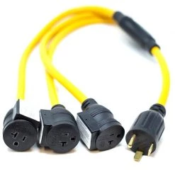 FIRMAN POWER EQUIPMENT Adapters, Plugs & Outlets 3' Heavy Duty TT-30P To (3) 5-20R Short Power Cord