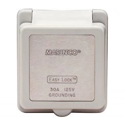 MARINCO Adapters, Plugs & Outlets Inlet Cap & Bezel, 30A 125V, Square, White
